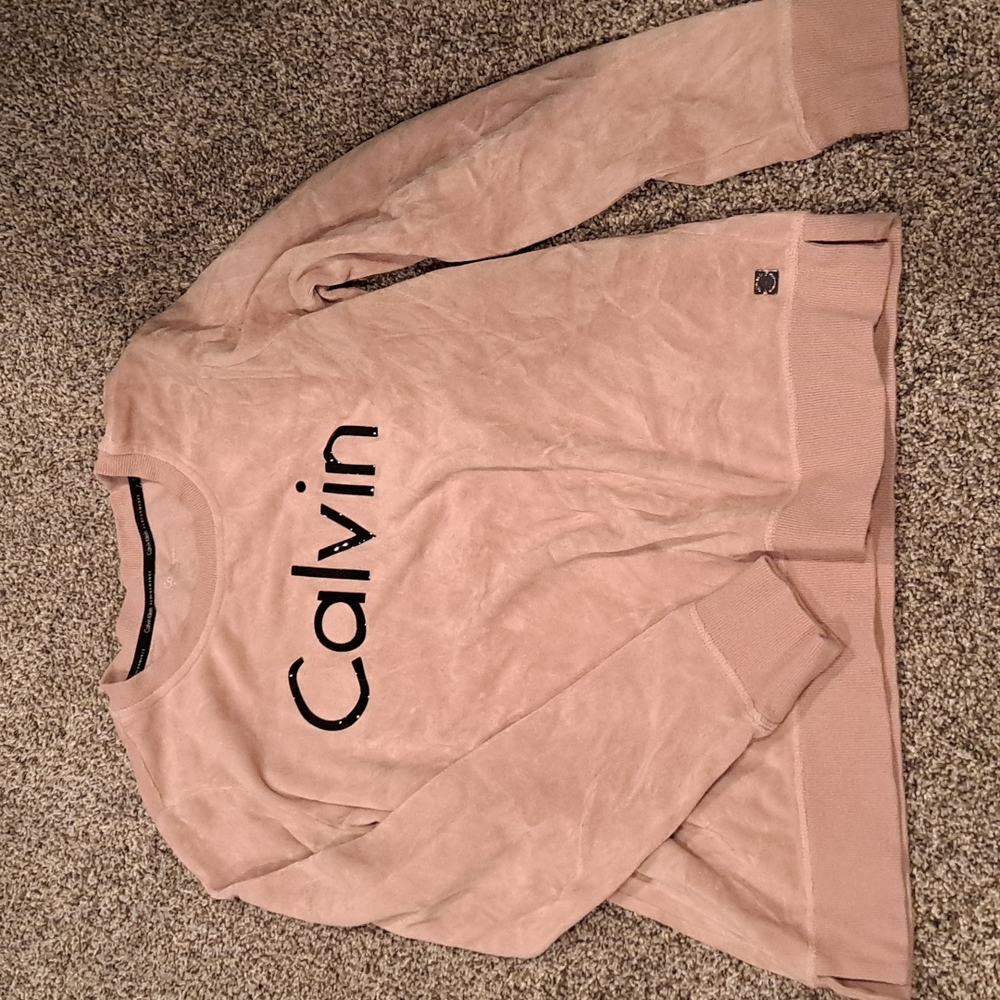 Calvin Klein Performance velour sweatshirt pink medium